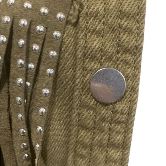 Zara Green Utility Jacket with Fringe Detail - Picture 3 of 8